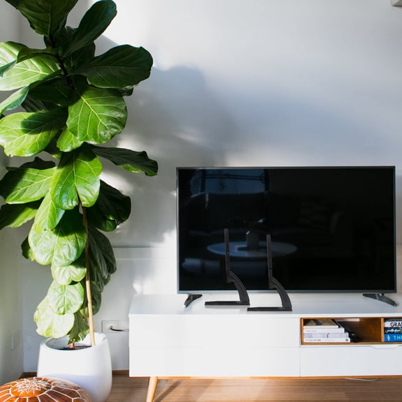 UPOUART display stand TV Stand Black Metal Stable Support for Home Use 1 Set