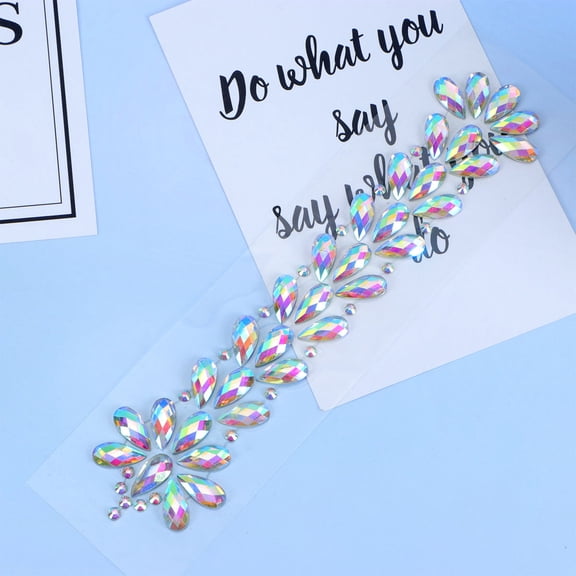 UPOUART White AB Resin Rhinestone Stickers with Self-Adhesive Backing for Art and Craft Projects, 3 Sheets