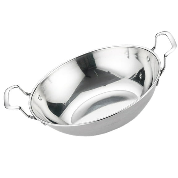 UPOUART Stainless Steel Stir Fry Pan Set with Practical Design for Restaurant and Home Cooking, and Easy to Clean