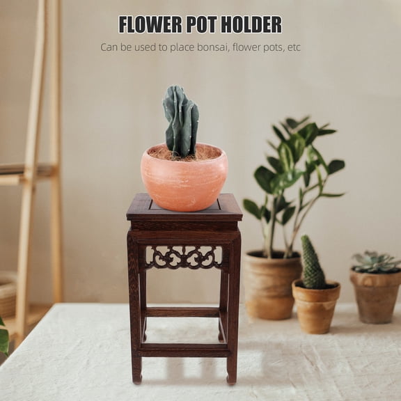 UPOUART wood riser decor Wooden Bench Stool Brown Pot Support 1Pack for Homeowners Decorative Display