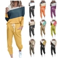 thumbnail image 1 of UPPADA 2 Pcs Set for Women Lounge Sets Two Piece Pajama Set Long Sleeve Crewneck Jogger Drawstring Waist Outfits and Sweatpants Tracksuit with Pockets Gray,L, 1 of 6