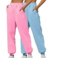 thumbnail image 1 of UPPADA 2 Pcs Womens Sweatpants High Waisted Jogger Pants Lounge Wear Outfits for Women Elastic Bottom Sweatpants Trendy Baggy Joggers with Pockets Pink,M, 1 of 6