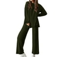 thumbnail image 1 of UPPADA 2 Piece Activewear Sets for Women,Womens 2 Piece Outfits Sweatsuit Set Oversized Zip up Sweatshirt Wide Leg Sweatpants Lounge Set Tracksuit Set Army Green,L, 1 of 7