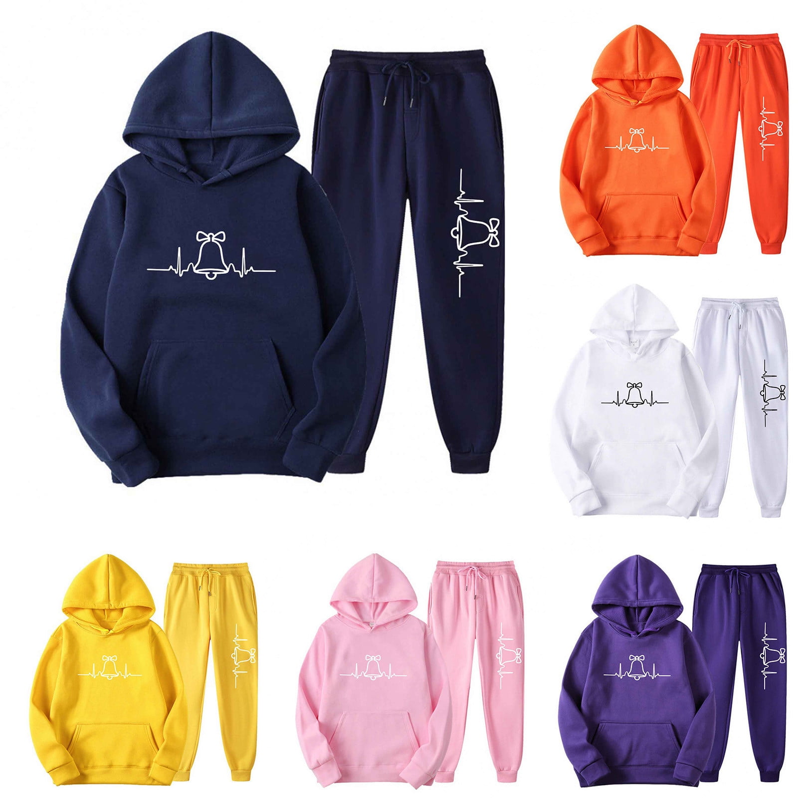 UPPADA 2 Piece Lounge Sets for Women Comfortable Sweatsuits Dressy Two Piece Outfits Fall Drawstring Hooded Sweatshirt Wide Leg Sweatpants Comfort Tracksuit Set Purple,M