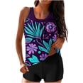 thumbnail image 1 of UPPADA 2 Piece Sets Swimsuit for Women Floral Printed Modest Two Piece Bathing Suits Tankini Cute Ruffle Tops with Skirts Loose Fit Womens Two Piece Swimsuit Clearance,Wine,XXL, 1 of 6