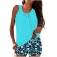 thumbnail image 1 of UPPADA 2 Piece Shorts Bathing Suits for Women Floral Print Tankini Swimsuits Two Piece Ruched Tummy Control Bathing Suit Strapless Swimwear with Shorts Multicolor Tankini Swimsuits for Women,S, 1 of 6