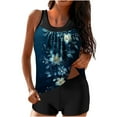 thumbnail image 1 of UPPADA 2 Piece Shorts Bathing Suits for Women Floral Print Tankini Swimsuits Two Piece Ruched Tummy Control Bathing Suit Strapless Swimwear with Shorts Multicolor Tankini Swimsuits for Women,S, 1 of 6