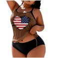 thumbnail image 1 of UPPADA 2 Piece Tankini Bathing Suits Cute Flag Tankini Swimsuits with Bikini Bottoms Two Piece Tummy Control Swimsuits Ladies Swimwear Brown Swimsuit for Women,XXXXXL, 1 of 5