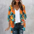 thumbnail image 1 of UPPADA 3/4 Length Cardigans for Women Floral Print Long Sleeve Kimono Cardigan Flowy Loose Fit Blouses Cover up Casual Blouse Tops Multicolor,XL, 1 of 5