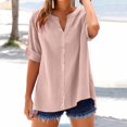 thumbnail image 1 of UPPADA 3/4 Sleeve Tops for Women Summer 2025 Trendy T Shirts Boho Solid Color Blouse Loose Fit Casual Round Neck Pullover, 1 of 4