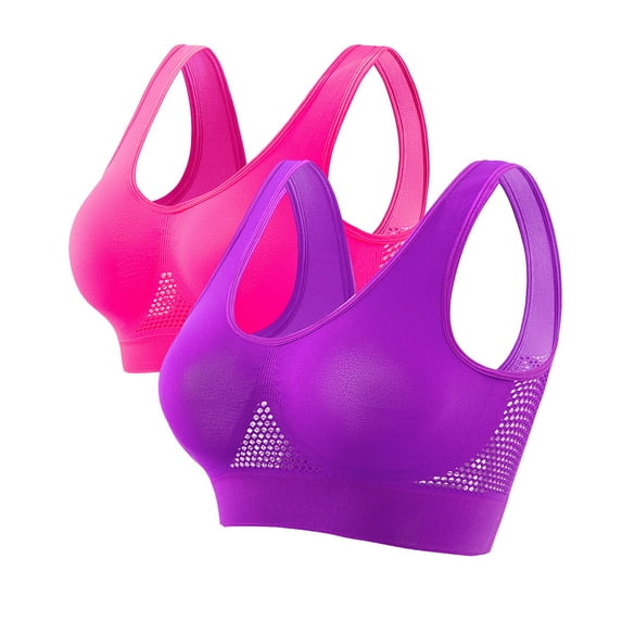 UPPADA 3 Pack Women Seamless Sports Bra Breathable Wireless Push Up Bra with Pads Yoga Running Fitness Sleep Bralettes Plus Size Athletic Underwear Senior,XXXXXL