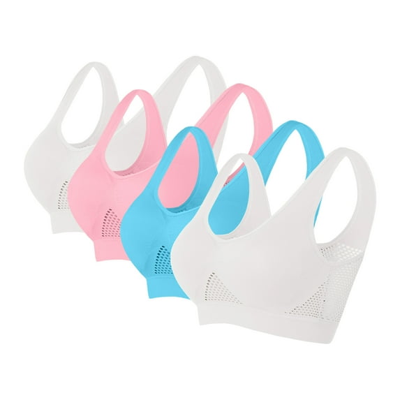 UPPADA 4 Pack Sports Bras for Women's Wireless Bralettes Bra Seamless Smooth Comfort Wirefree T-Shirt Bra Comfortable Yoga Bra with Removable Pads Bras for Women,XXXXL