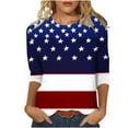 thumbnail image 1 of UPPADA 4th of July 3/4 Sleeve T Shirts for Women Summer American Flag Tops Patriotic Tees Independence Day Crewneck Loose Fit T-Shirt,Women Tank Top Red,2XL, 1 of 5