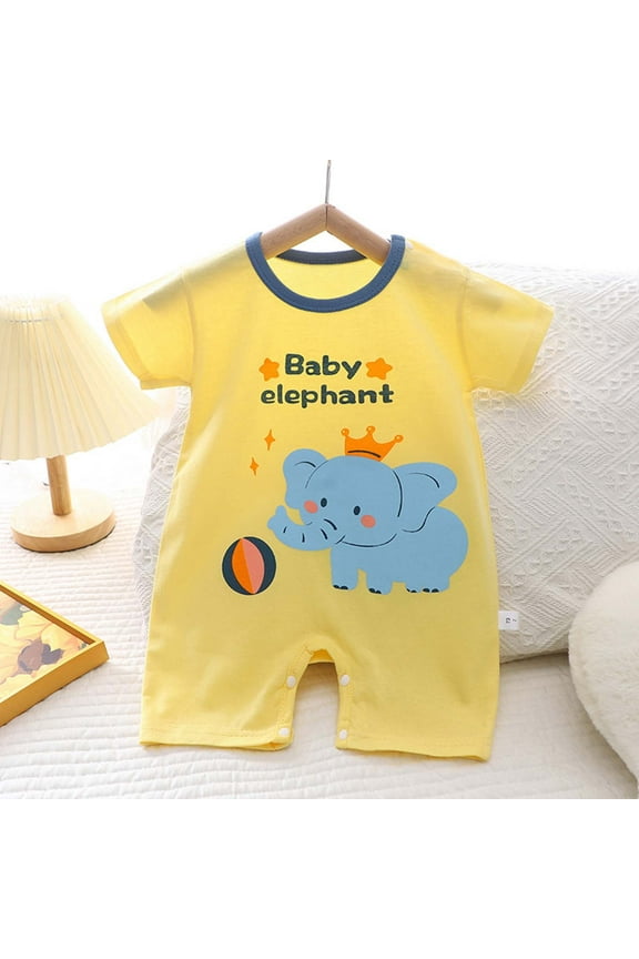 6 Month Baby Girl Clothes Baby Girl Toddler Rompers Summer Short Sleeve Jumpsuits Cute Infant Boy Clothes Crewneck Pullover Cotton Lounge Onesie Ropa De NiñA De 3 AñOs