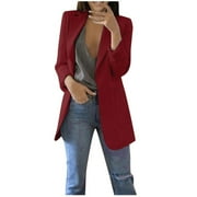 UPPADA Blazer Jackets for Women Plus Size Business Casual Long Blazers Work Office Open Front Long Sleeve Cardigan Coats Tops Blazers for Women Fashion Casual Vestidos Casuales Para Mujer