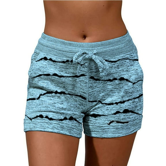 UPPADA Boho Shorts Beach Shorts for Women Loose Digital Print Short Casual Straight Leg Pants Flowy Running Wide Leg Joggers Pockets Crochet Shorts for Women