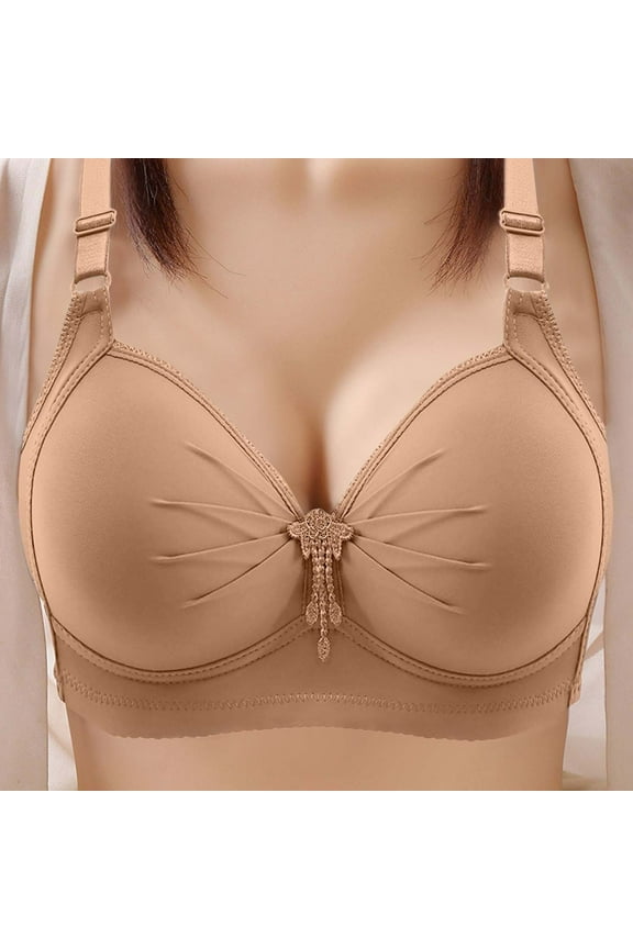 Bra for Small Breasted Women Bras Seamless Comfy Bralette Bracieres Anchos De Espalda,Beige L