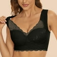 thumbnail image 1 of UPPADA Bras for Women No Underwire Front Closure Wire Free Bras with Support and Lift Lifting Bra Push Up Bra Set,Black Xl, 1 of 7