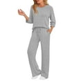 thumbnail image 1 of UPPADA Brown Outfit for Women,Two Piece Outfits Zip up Sweatshirt Sweatsuit Lounge Sets for Ladies Matching Set Wide Leg Sweatpant 2pc Trendy Tracksuit Gray,XL, 1 of 7