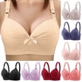 thumbnail image 1 of UPPADA Button Front Closure Bras for Women Plus Size Bras Ultra Soft Cup Bras Everyday Sports Style Bras Wireless Bralette Bras Full Coverage Push Up Bras Back Comfy Fix Bras,Purple,XL, 1 of 8