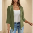 thumbnail image 1 of UPPADA Cardigan Blazer for Women 3/4 Sleeve Soft Comfy Front Open Cardigans Lightweight Cardigan Flowy Irregular Hem Blouses Army Green,L, 1 of 7