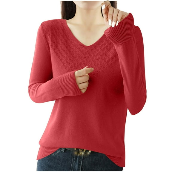 UPPADA Cardigan Sweaters for Women V Neck Button Down Open Front Shirts Fall Trendy Lightweight Cardigans Casual Knitted Sweaters for Ladies Wine,L