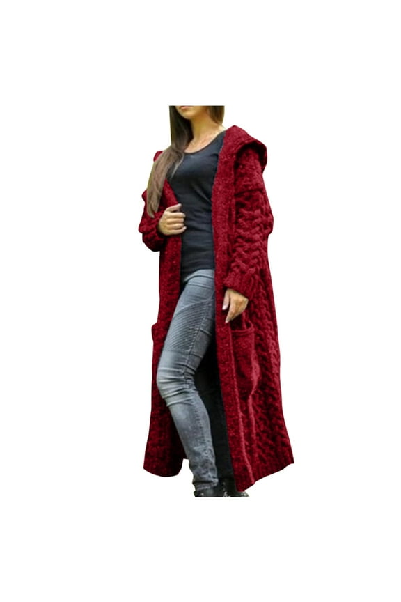 Casual Jackets for Women's Winter Coat Warm Puffer Jacket Plus Size Sherpa Lined Coats Batwing Cable Knitted Slouchy Wrap Cardigan Abrigos De Mujer