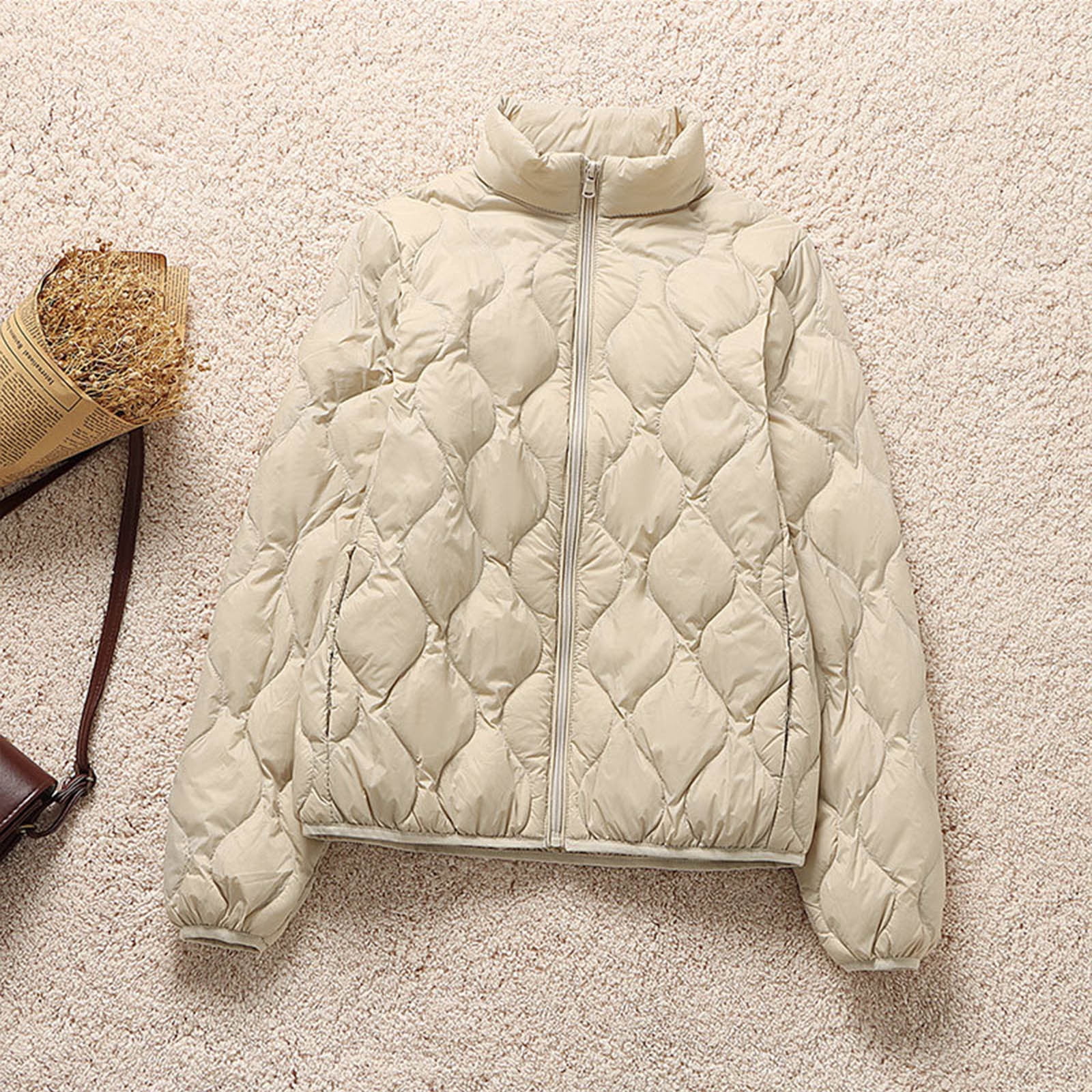 UPPADA Casual Quilted Jackets for Women Button Down Fall Puffer 