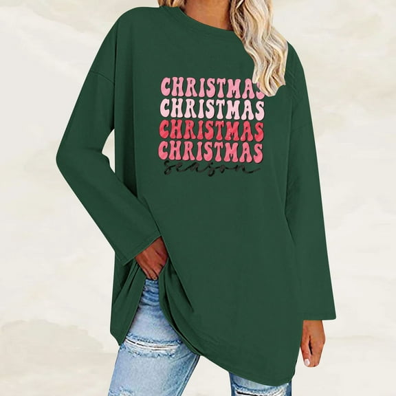 UPPADA Christmas Sweatshirts for Women Buffalo Plaid Long Sleeve Tshirt Cute Xmas Tree Pullover Tops top christmas gifts for women Green,XL