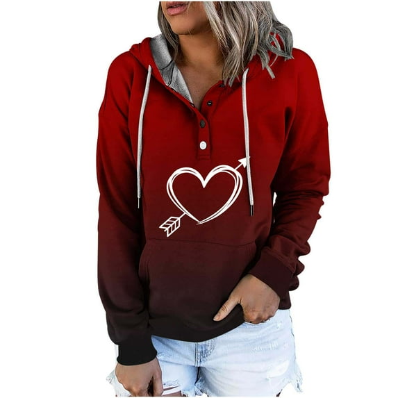 UPPADA Hoodies for Women Hoodies for Women's Solid Color Sweatshirt Fall Plus Size Hooded Sweatshirt Tops Oversized Loose Baggy Pulllover with Pockets