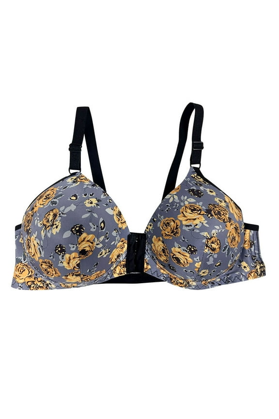 Full Coverage Plus Size Bra Convenient Front Button Bras Cool Liftup Bra Super Gather Wireless Push-Up Bra Lifting Bras Breathable Underwear Bra