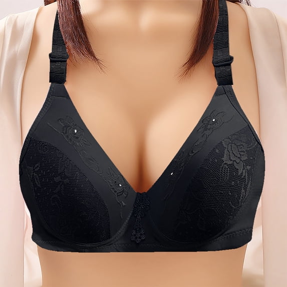 UPPADA Women's Plus Size Bra No Underwire Push Up Bra Comfort Full Coverage Bras Wirefree Bra Underwear Daily Bras Comfort Wireless Everyday Sleep Bras