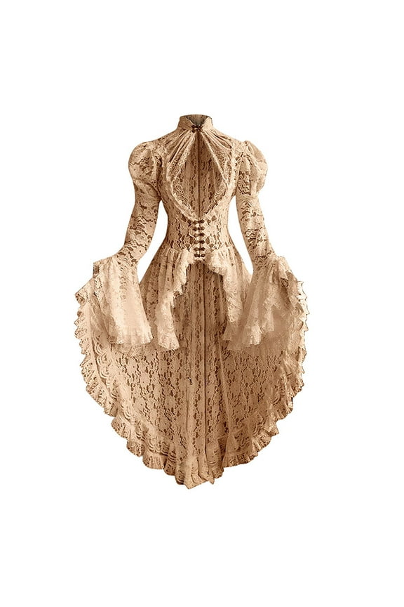 Vintage Dress for Women Corset Flared Sleeves Dress Lace Up Cocktail Dress Wedding Dresses for Bride Vintage Plus Size Winter Dress white midi dresses