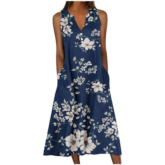 UPPADA Cocktail Dresses for Women 2024 Plus Size Women's Boho Floral Print Dress Loose Maxi Casual Dress Summer Short Sleeve Beach Dresses with Pockets Sundresses for Women
