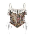 thumbnail image 1 of UPPADA Corset with Straps Clearance,Womens Corset Tops Steampunk Corset Lace Up Top Overbust Corset Floral Corset Top Corset Bustier Top Cute Underbust Corset Top, 1 of 7