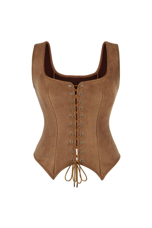 Corset Top Clearance,Womens Leather Corset Tops Underbust Corset Plus Size Corsets Tops Vintage Corset Top Strapless Bustier Corset Belt Lace up Lingerie