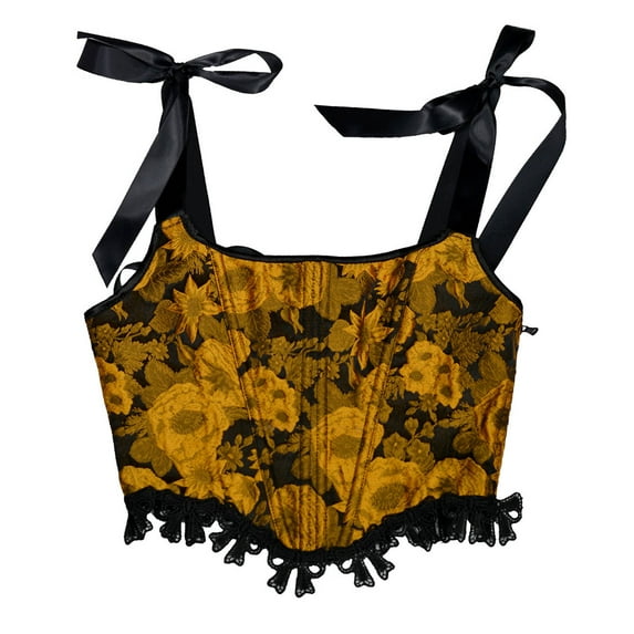 UPPADA Corset Tops for Women On Sale,Plus Size Corset Tops for Women Underbust Corset Belt Overbust Corset with Straps Bodice Corset Lace Up Corset Dress Vintage Crop Top
