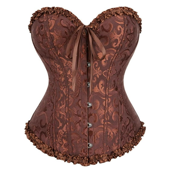 UPPADA Corsets for Women Clearance,Womens Corset Tops Steampunk Corset Lace Up Top Overbust Corset Floral Corset Top Corset Bustier Top Cute Underbust Corset Top