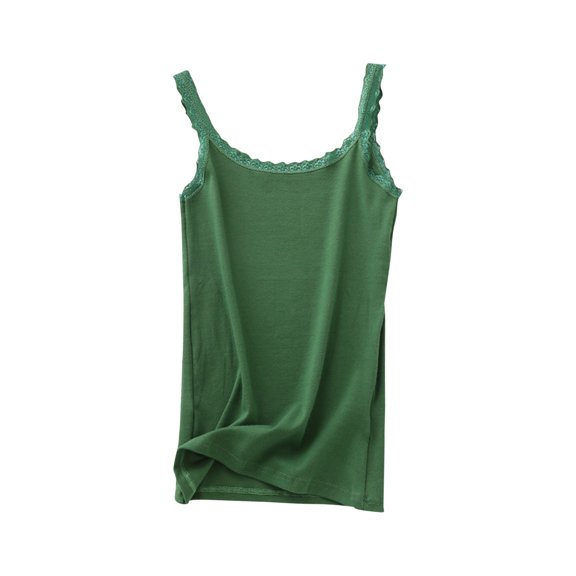 UPPADA Cotton Tank Top for Women Solid Color Basic Sleeveless Tank Shirt Soft Cotton Rib Tank Tops Casual Dressy Yoga Tops,Tank Top for Women Pack Ribbed Army Green,XXL
