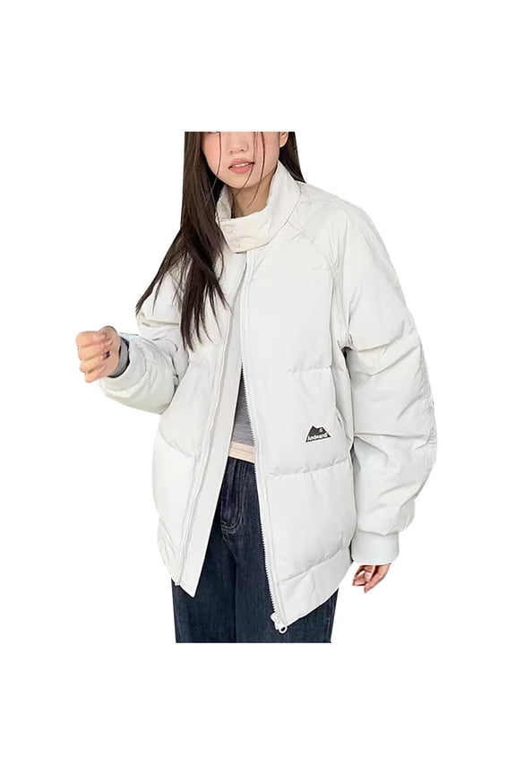 Cropped Puffer Jacket Women Hooded Winter Coats Quilted Puffer Jacket Short Winter Jackets for Women Trendy with Pockets Fleece Lined Rain Jacket Women Gray,XL