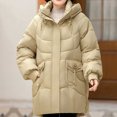 thumbnail image 1 of UPPADA Cropped Puffer Jacket Women Winter Puffer Jackets Trendy Button Down Coat Zip Up Winter Outwear with Pockets,Reversible Jacket Khaki,M, 1 of 9