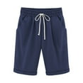 thumbnail image 1 of UPPADA Day Plus Size Shorts for Women Knee Length Bermuda Shorts High Waisted Sweatshorts Beach Vacation Lounge Pants Pockets Bermuda Shorts for Women, 1 of 2
