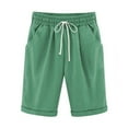 thumbnail image 1 of UPPADA Day Today 2025 Clearance Linen Shorts for Women Stretch Bermuda Shorts Elastic Waist Sweatshorts Knee Length Short Pant Athletic Cargo Shorts High Waisted Shorts Women, 1 of 3