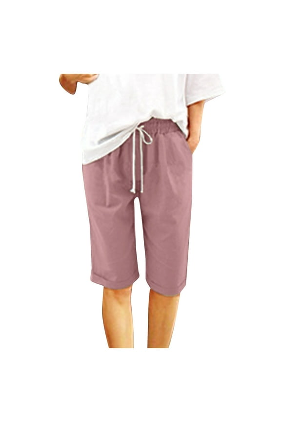 Bermuda Shorts for Women Baggy Drawstring Sweatshorts Knee Length Lounge Shorts Yoga Walking Athletic Cargo Shorts Shorts for Women Trendy