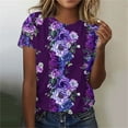 thumbnail image 1 of UPPADA Dementia Products,Summer Tops for Women 2024 Alzheimers Awareness Shirts Round Neck Dressy Casual Blouses Purple Ribbon Support Shirts Dementia Alzheimers Tshirts, 1 of 5