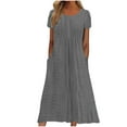 thumbnail image 1 of UPPADA Dresses for Women 2024 Plus Size Spring Dresses for Women 2024 Casual Sun Dresses Solid Color Hollow Maxi Dresses Drawstring V-Neck Boho Dresses With Pockets Saving 2024, 1 of 6