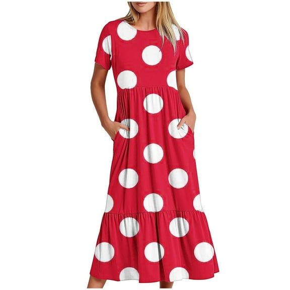 UPPADA Dresses for Women Casual Summer Dresses for Women Casual Tshirt Dress Short Sleeve Floral Print Sundress Beach Dress with Pockets Vestidos Para Fiestas Elegantes