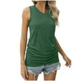 thumbnail image 1 of UPPADA Fashion Tank Tops for Women Sleeveless Trendy Summer Tops Solid Color V Neck Tank Tops Comfy Long Tunics Blouses,XL Green Tank Tops, 1 of 8