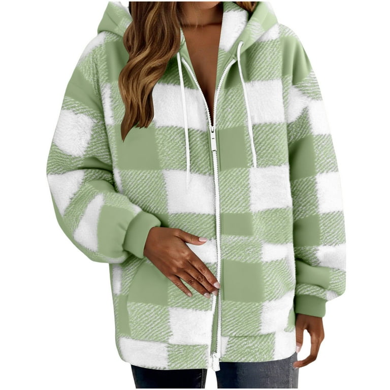 Fleece Lined Shacket Womens Fleece Shacket UPPADA Flannel Jacket