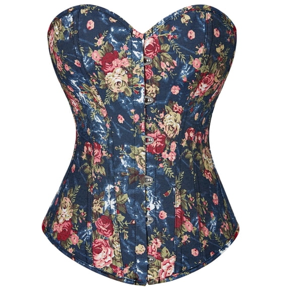 UPPADA Flower Corset Clearance,Women Corset Bustier Push up Lingerie Top Shapewear Overbust Cincher Top Lace up Corset Basque Overbust Corset Plus Size